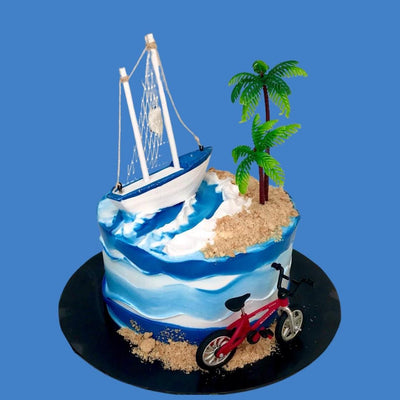 Yacht cruiser boat cake - Decorated Cake by Angel Cake - CakesDecor